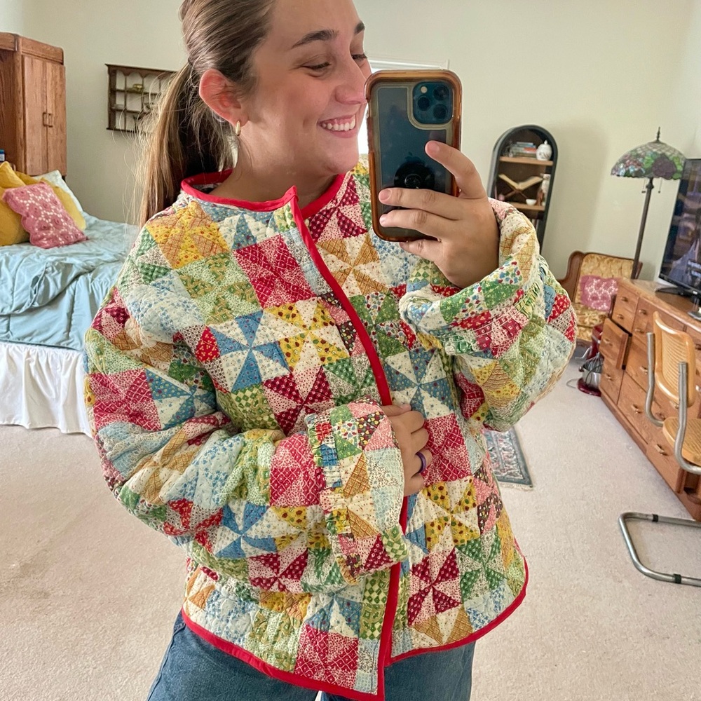Handmade Upcycled Vintage Quilted Jacket - Picture 4 of 4